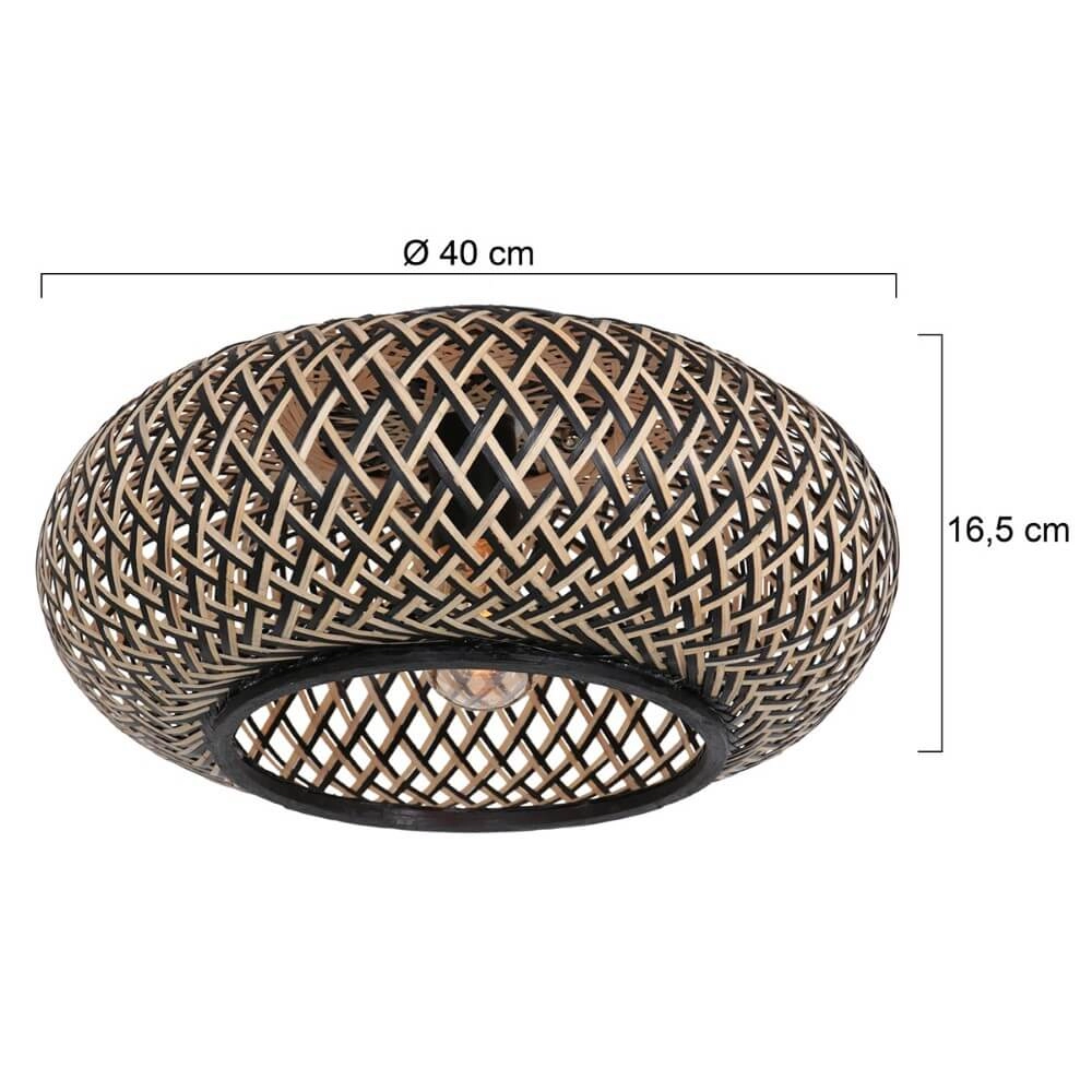 Plafonnier en bambou noir Maze Ø40cm Steinhauer 8712746147223