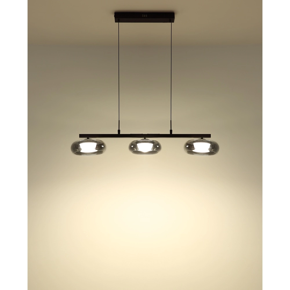 Lampe pendante de conception Carlene Noir à 3 lumières Globo 9007371566181