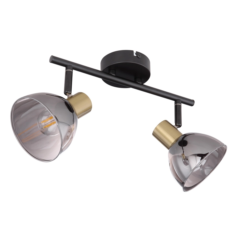 Lampe de plafond à design Jay 2-light noir avec fumée Globo 9007371396399