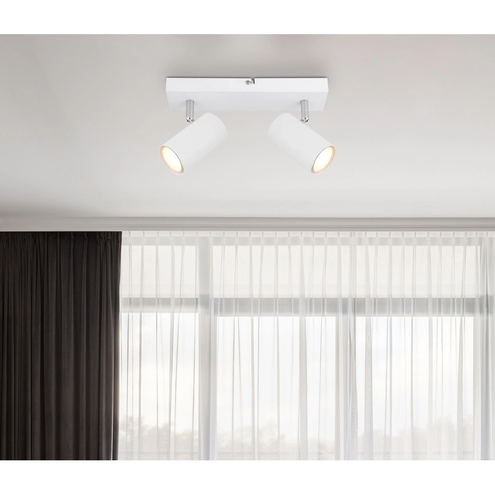Lampe de plafond à deux lampes Robby Blanc Globo 9007371433520