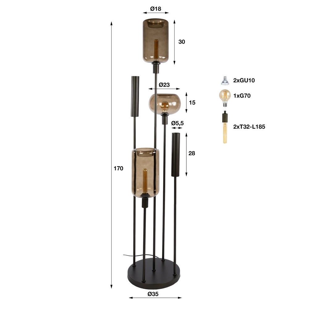 Lampadaire de conception Serene Sienna Brown Lyora 8716803514775