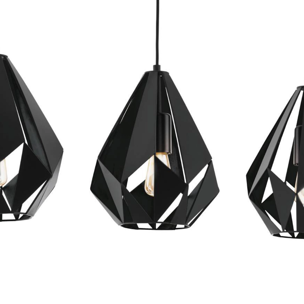 Suspension noire Carlton 5 3 lumières Eglo 9002759437015