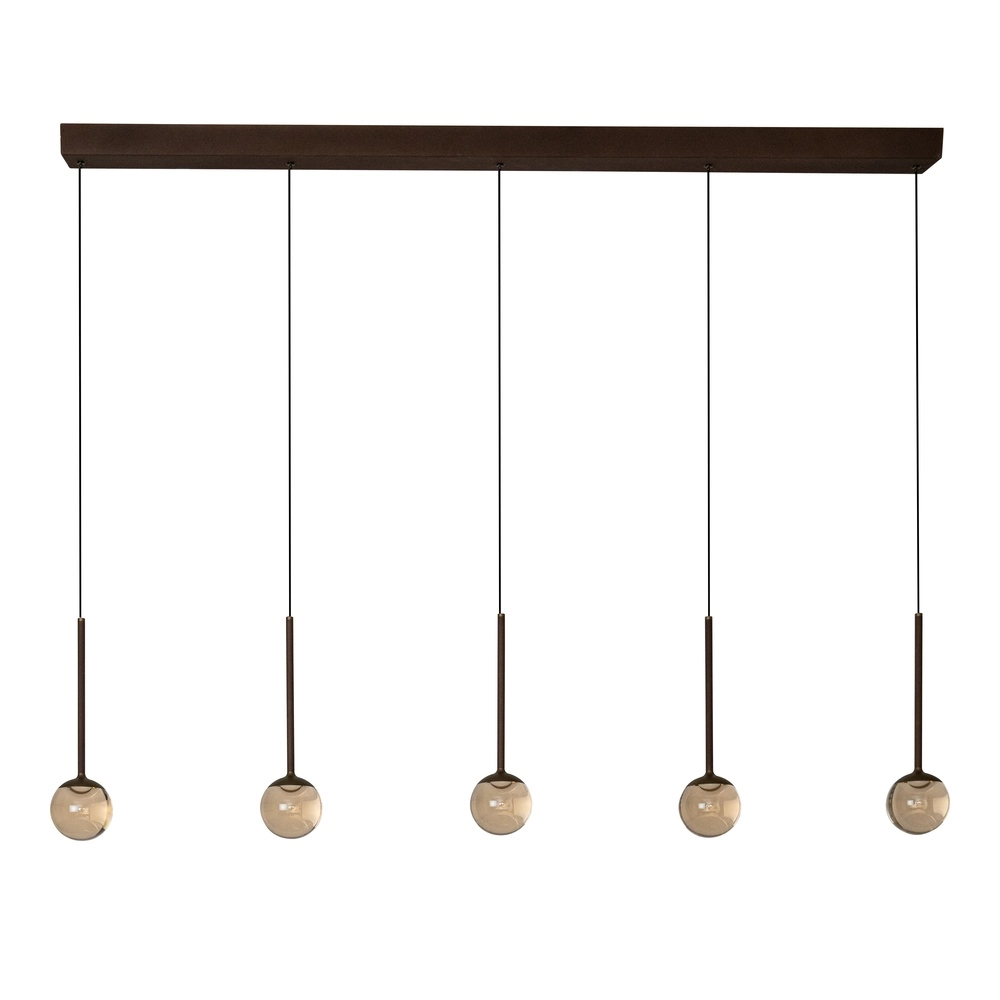 Lampe suspendue à 5 lumières Calina avec des sphères ambrées Premium by Lucide 5411212242143