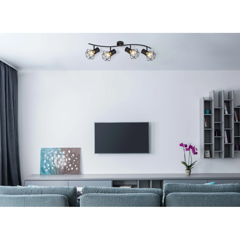 Lampe de plafond Priska Noir à 4 lumières Globo 9007371406173
