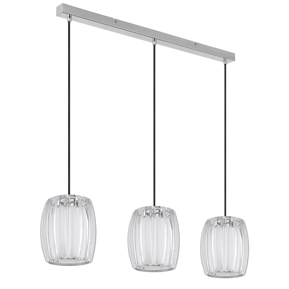 Lampe pendante à 3 lampes Maribel Droit chromé Globo 9007371592098