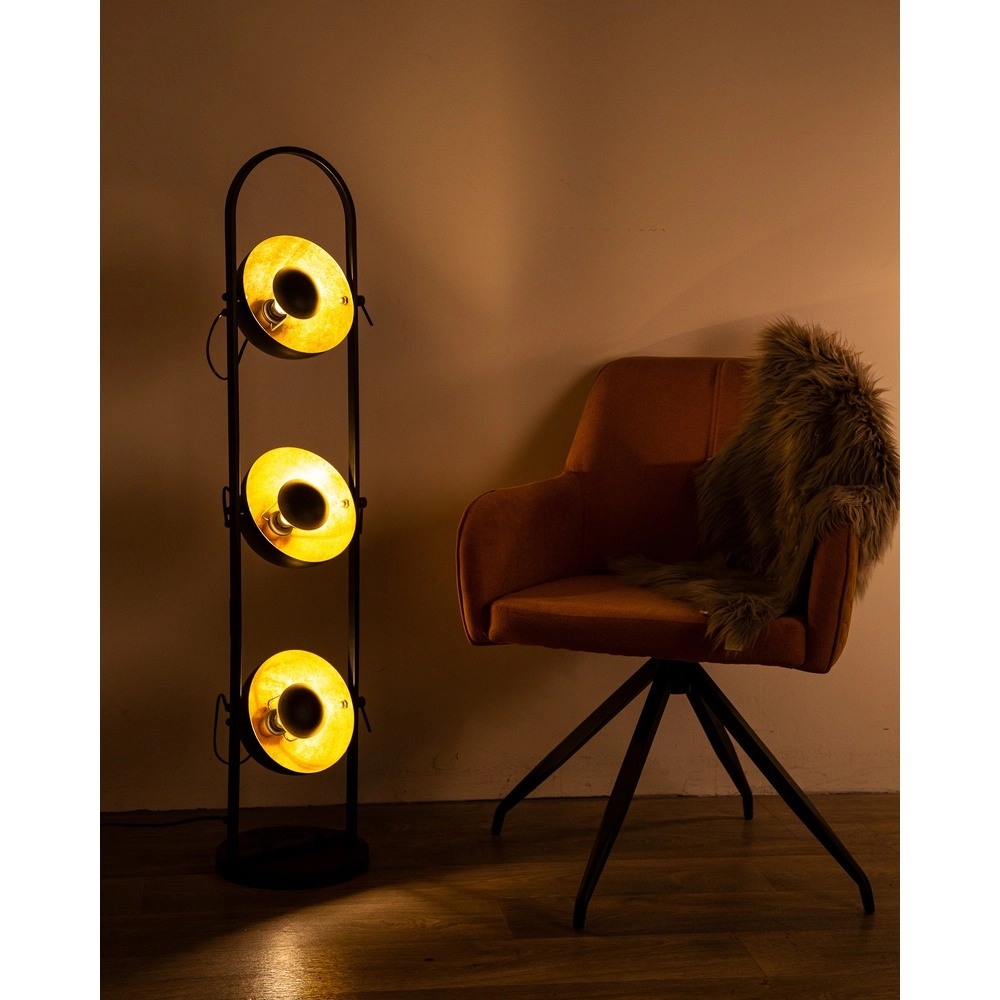 Lampe de pied Ole noir avec or Globo 9007371519422