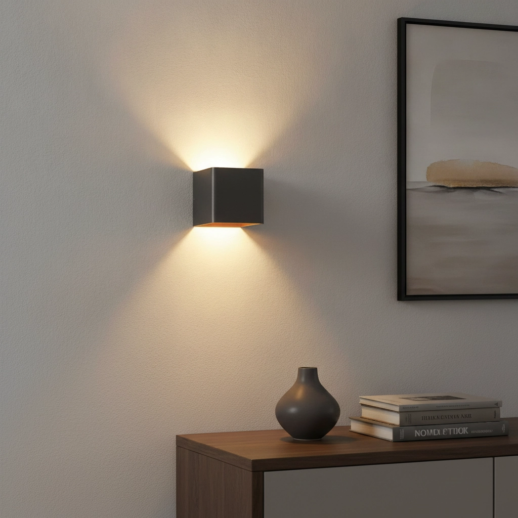 Éclairage LED haut et bas Fulda 6w - 2700K - 10cm noir avec or