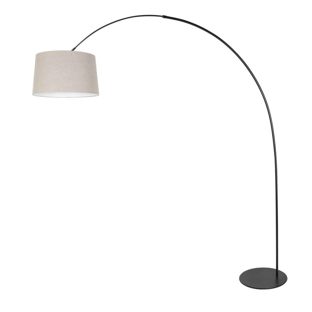 Lampadaire Curve noir avec abat-jour gris Ø 48cm Steinhauer 8712746179392