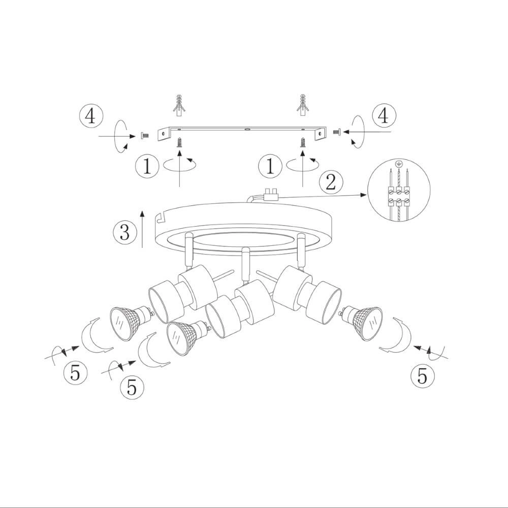 Spot de plafond LED Natasja Led 3 gris clair Steinhauer 8712746112030