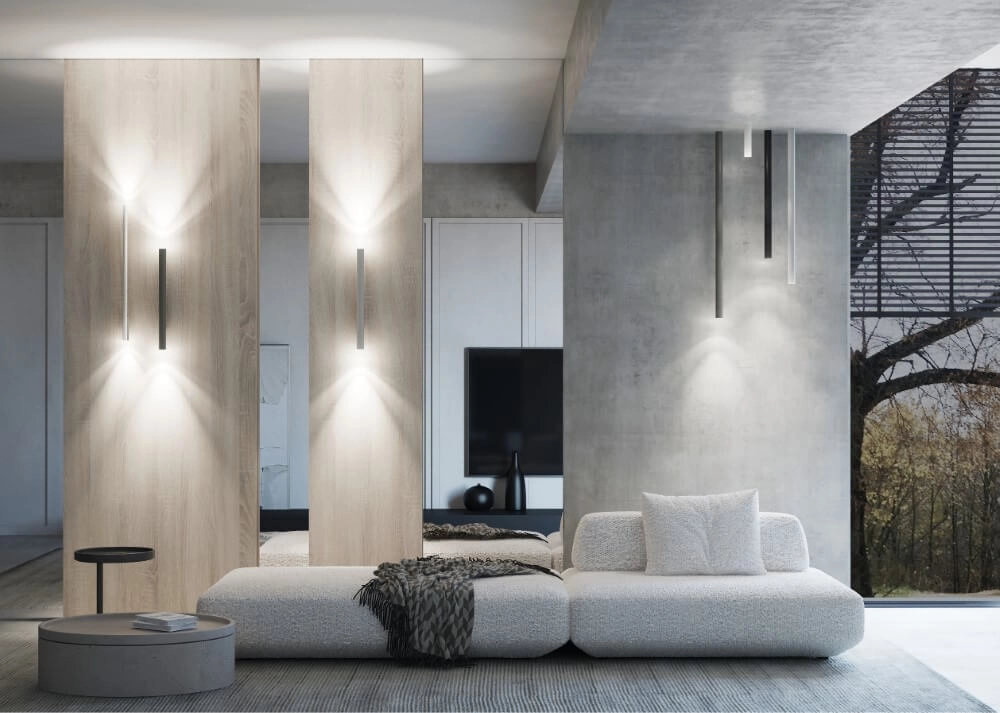 Spot mural long anthracite Fourty XL haut et bas Lyora 5903139108935