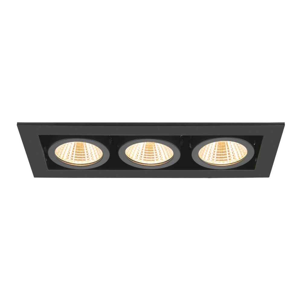 Spot LED encastrable carré Kadux Triple 3x LED - noir - 3000K SLV 4024163278867
