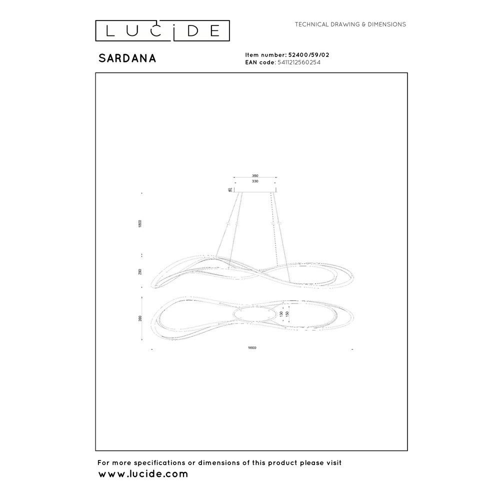 Lampe pendante de conception Sardana Curl Gold Premium by Lucide 5411212560254