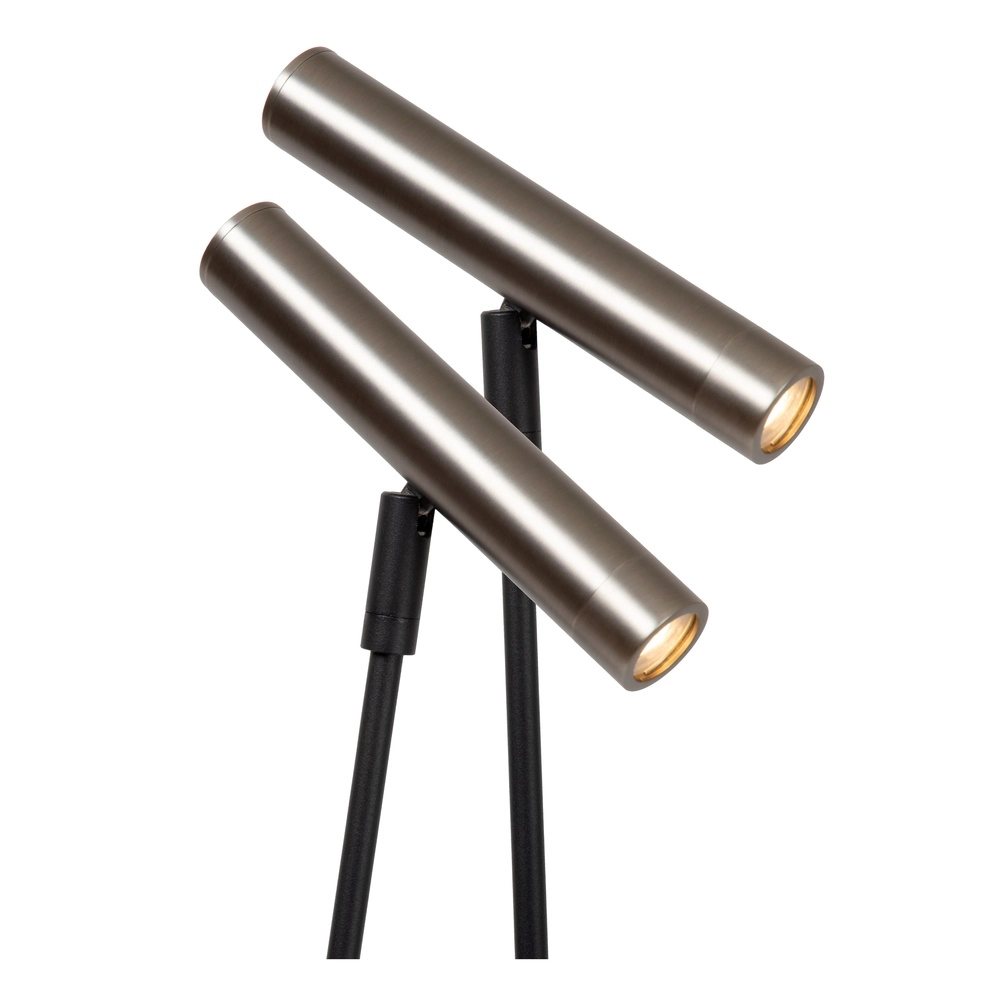 Lampe sur pied à deux lumières Duarte noir avec gris métal Lucide Vibes 5411212032195