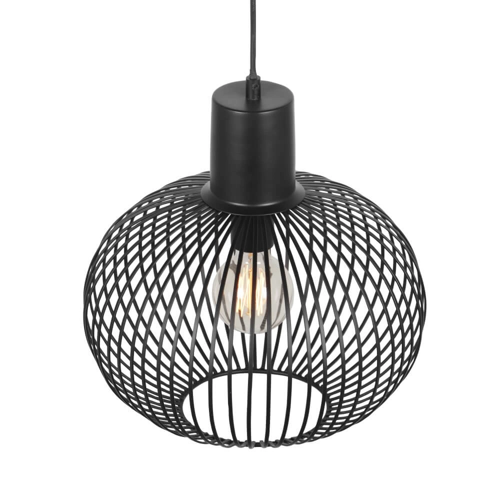 Lampe suspendue en fil de fer Gila Ø 33 cm - noir Trio 4017807617535