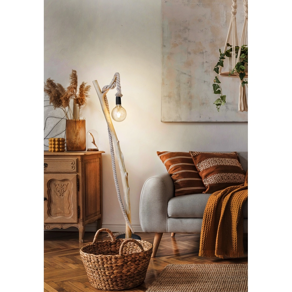 Lampe de sol de campagne Nerida bois Globo 9007371475568