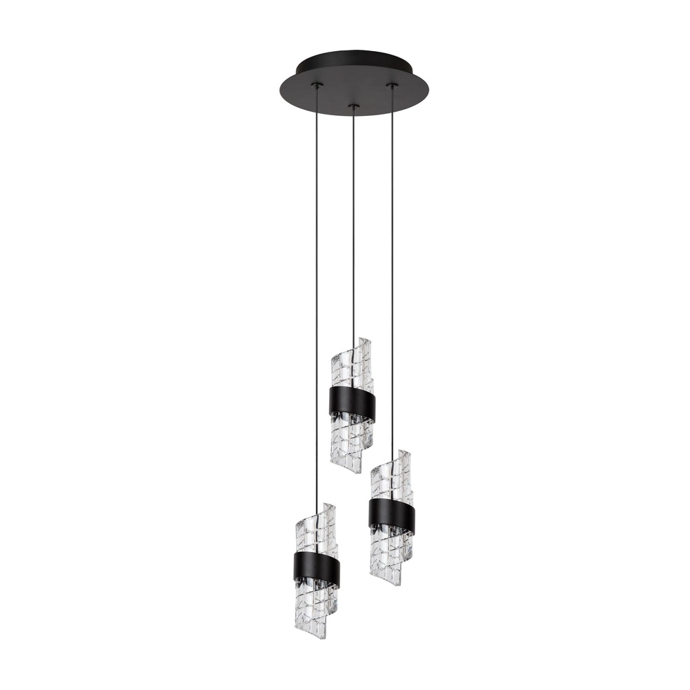 Lampe pendante de conception Kligande Noir à 3 lumières