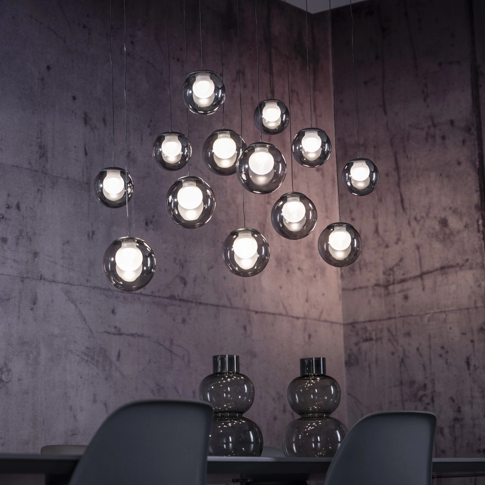 Lampe suspendue à 13 lumières Pure Popup Gris mystique Paul Neuhaus 4012248398302