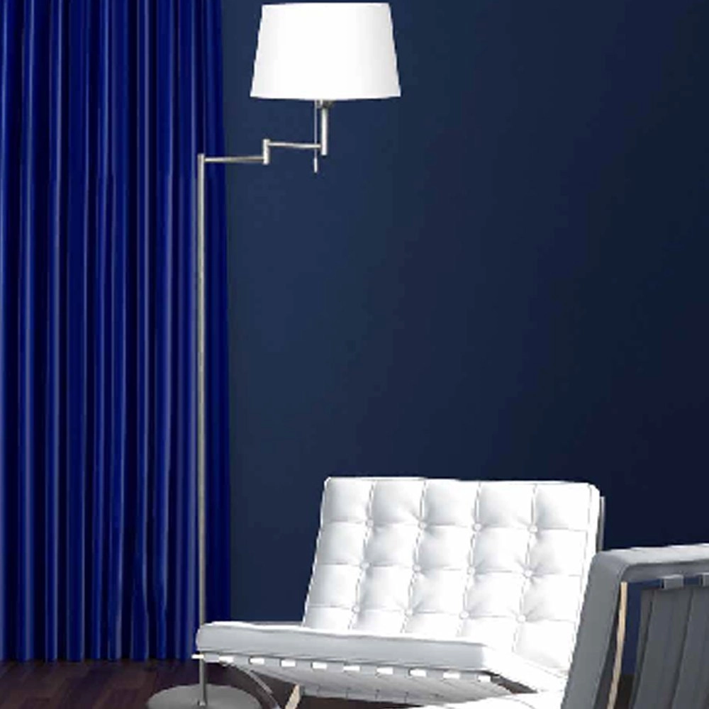 Lampadaire Mexlite 154 cm gris métallisé avec abat-jour blanc Steinhauer 8712746048094