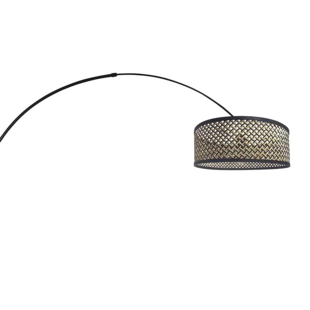 Lampe à arc Sparkled Light noir avec abat-jour en bambou Steinhauer 8712746172874