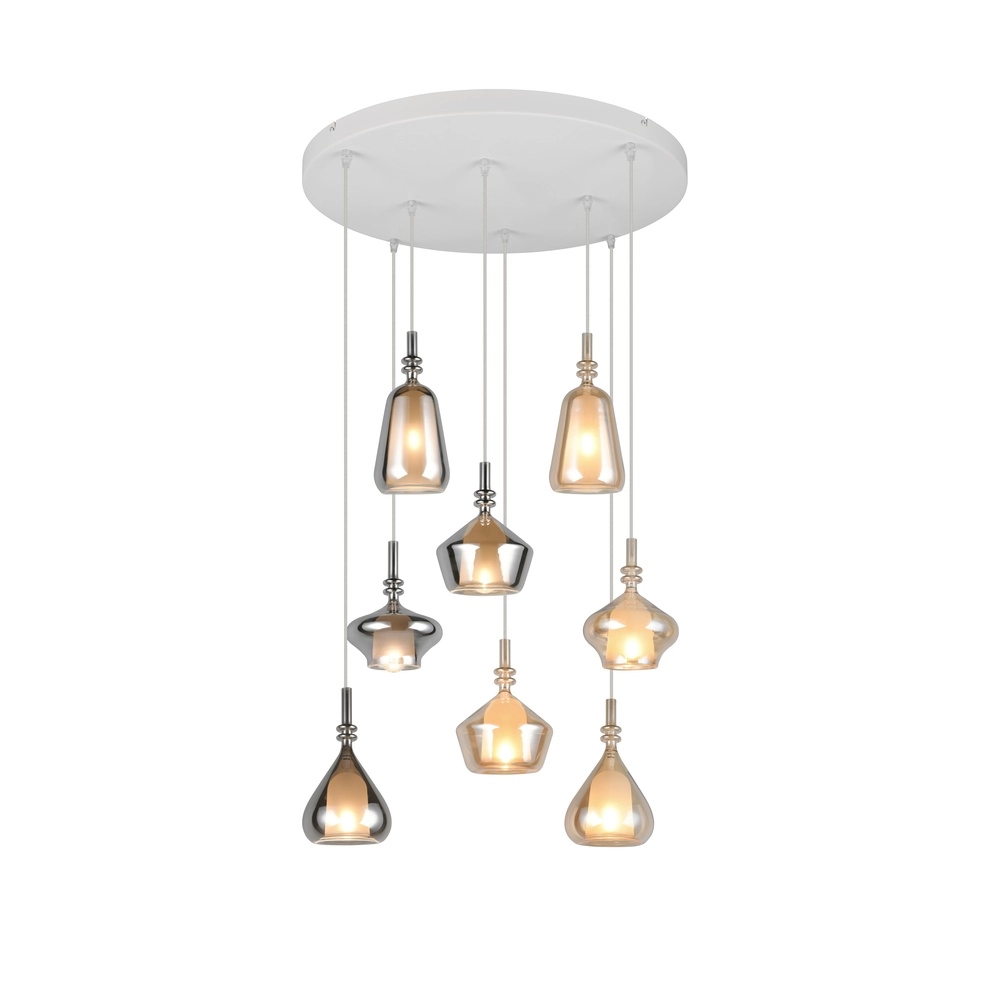Lampe suspendue Aldea Round à 8 lumières