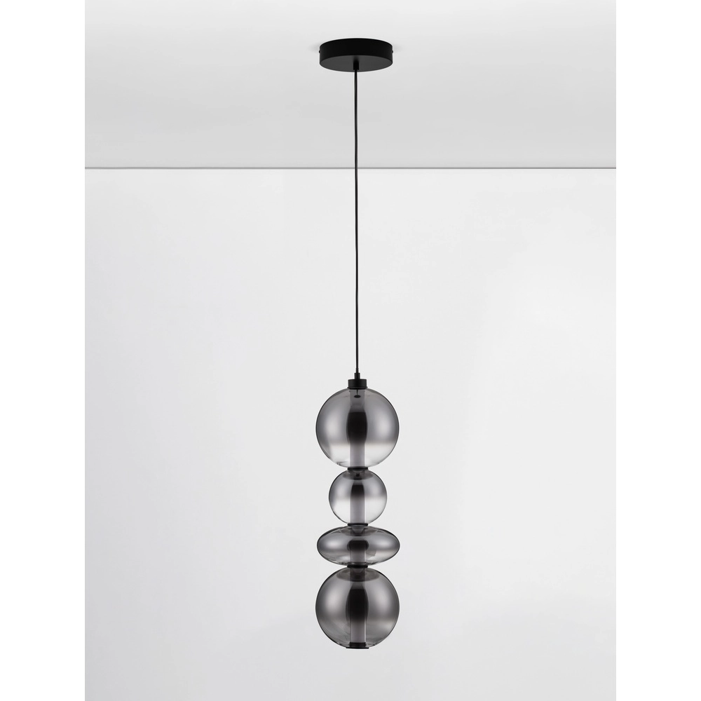 Suspension Bally Verre fumé 62cm Lyora 5212017449177