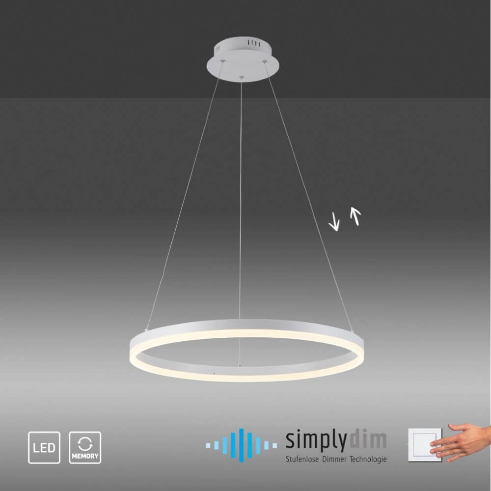 Lampe suspendue moderne Titus Ø 60cm blanc Paul Neuhaus 4012248365366