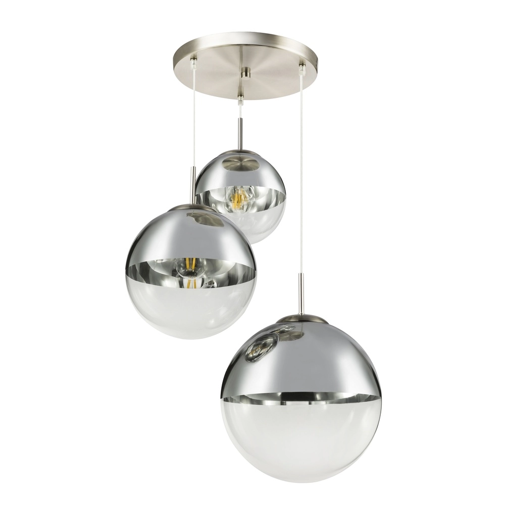 Lampe pendante à 3 lampes Varus nickel Globo 9007371383443