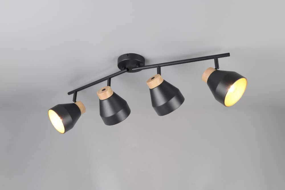 Plafonnier design 4 lumières Valentin noir Trio 4017807637434