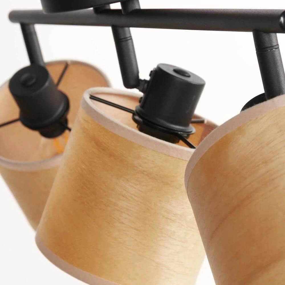 Plafonnier Bambus Noir avec bambou 3 lumières Steinhauer 8712746171426