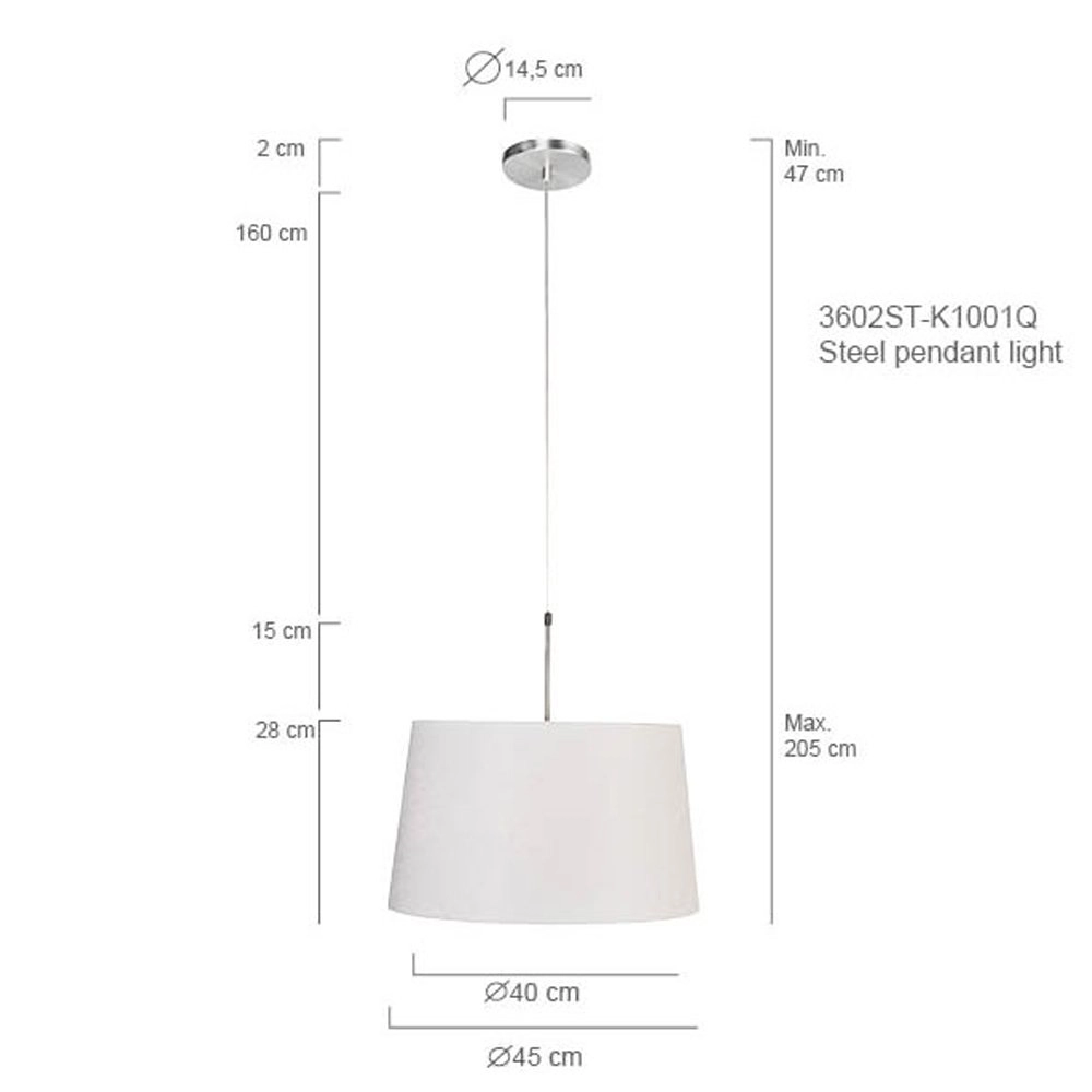 Lampe à suspension Gramineus avec capuche grise Steinhauer 8712746088748