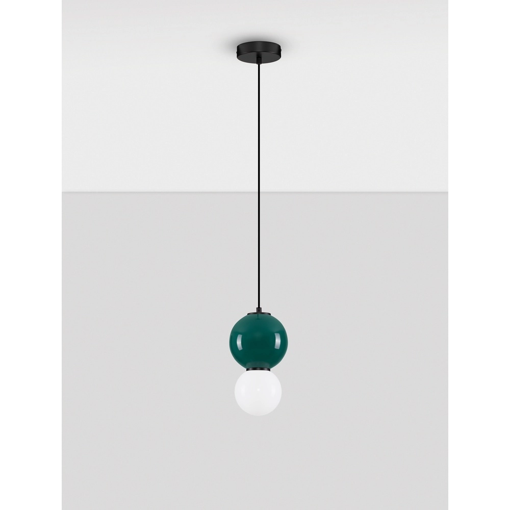 Suspension Noesis Ø 15cm vert avec blanc Lyora 5212017483720