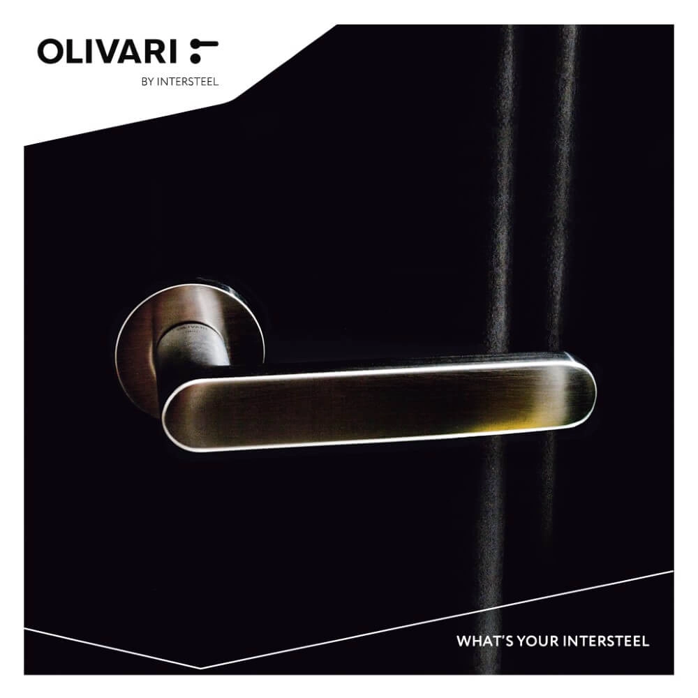 Poignée de porte design Link acier inoxydable mat Olivari 8714186477946