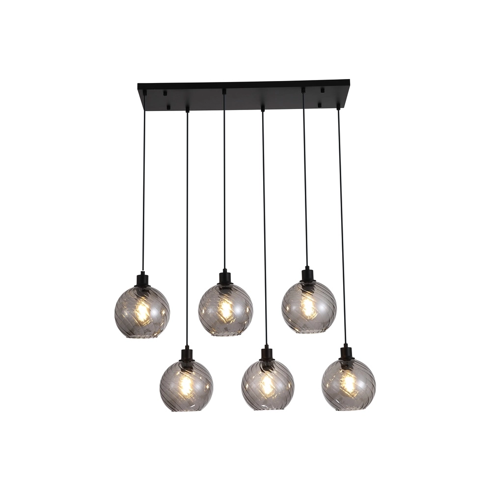 Suspension Radiance 6 lumières noir