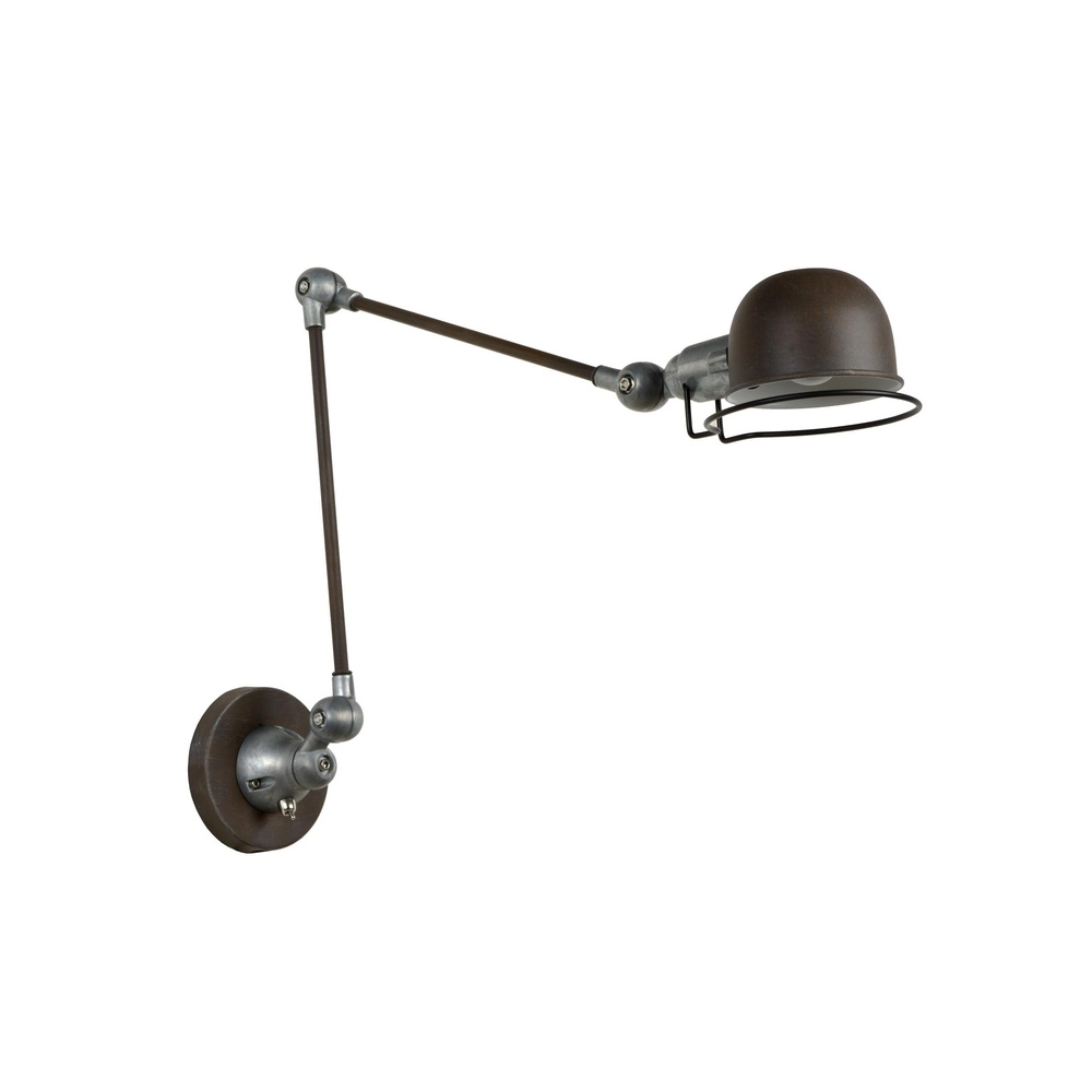 Lampe murale rabattable Honore Classique brun rouille