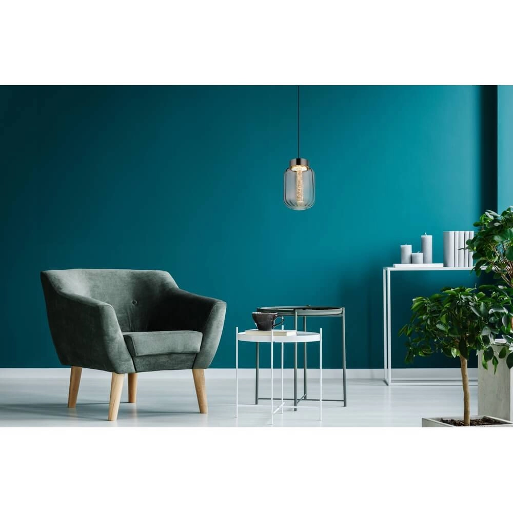 Suspension ronde Fluoro Simple, Noir Globo 9007371471348