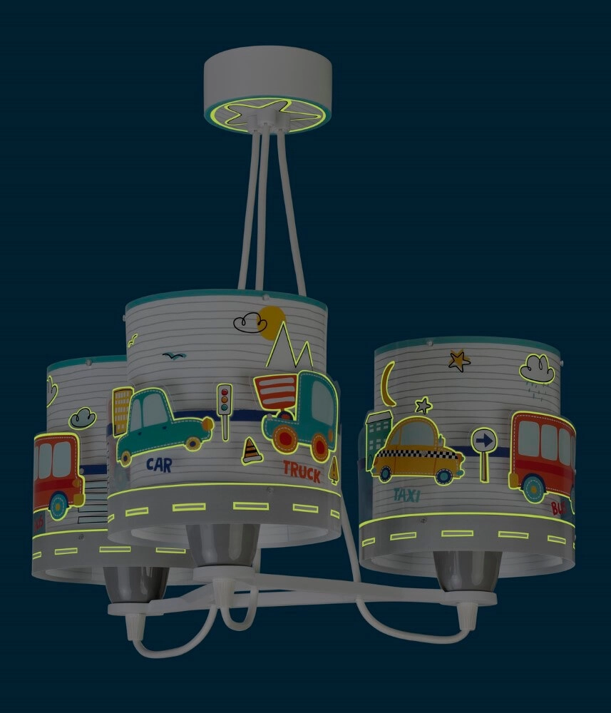 Lampe suspendue chambre d'enfant Baby Travel 3 lumières colorées Dalber 8420406616872