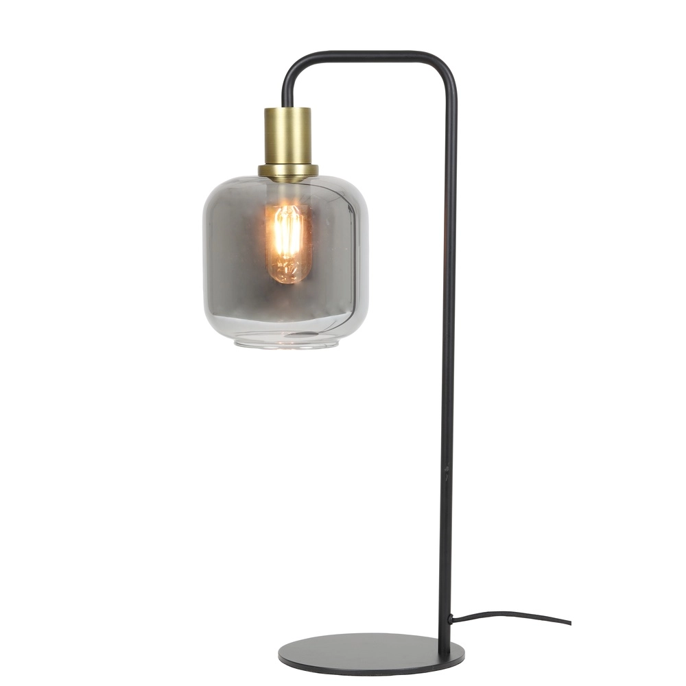 Lampe de bureau Lekar avec du verre fumé Light & Living 8717807601423