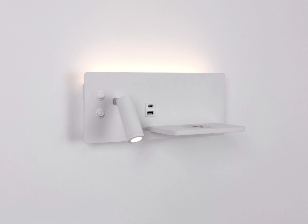 Lampe de chevet Charge Blanc gauche avec le chargeur sans fil