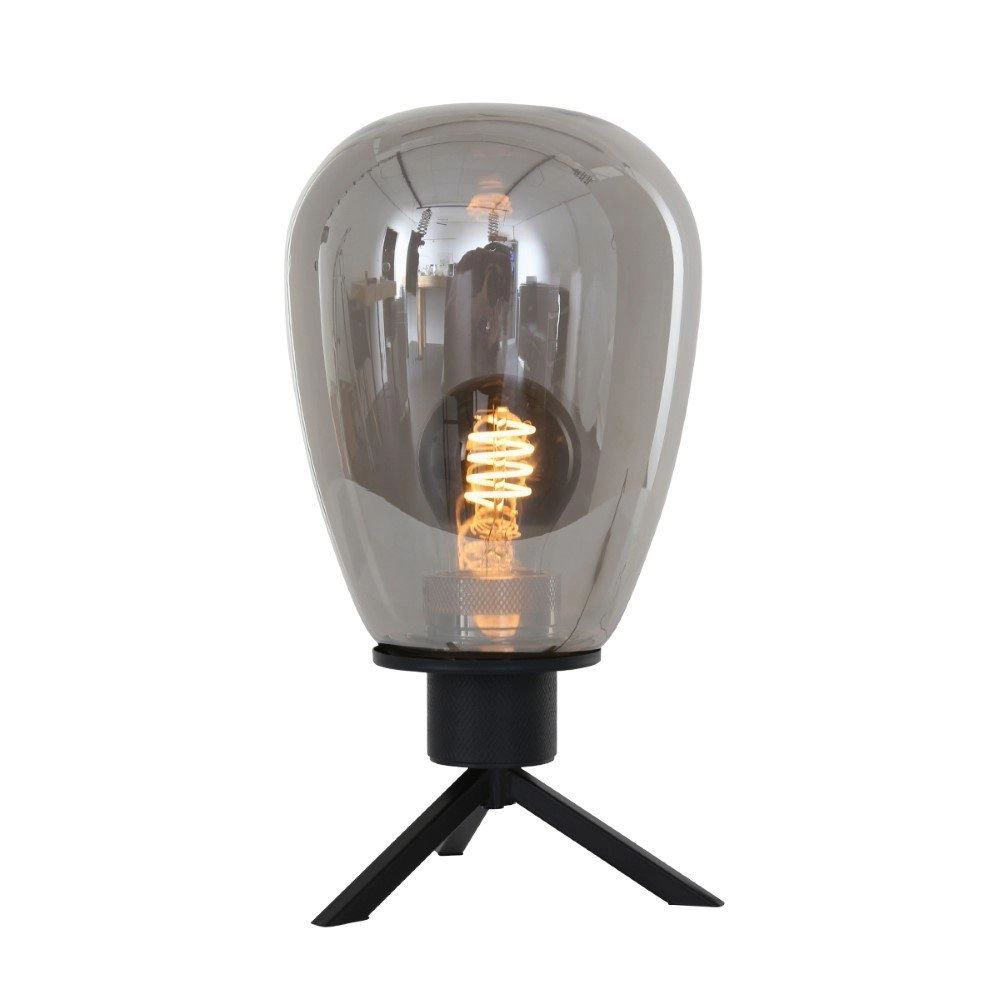 Lampe de table en verre Reflexion 15cm noir avec verre fumé Lampe de table en verre Reflexion 15cm noir avec verre fumé