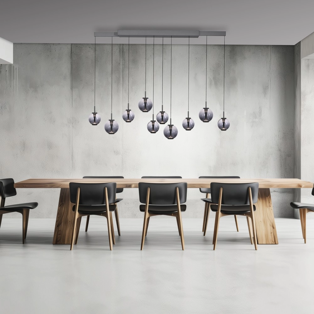 Lampe suspendue Pure E-Infinty Gris mystique avec verre fumé Paul Neuhaus 4012248397862