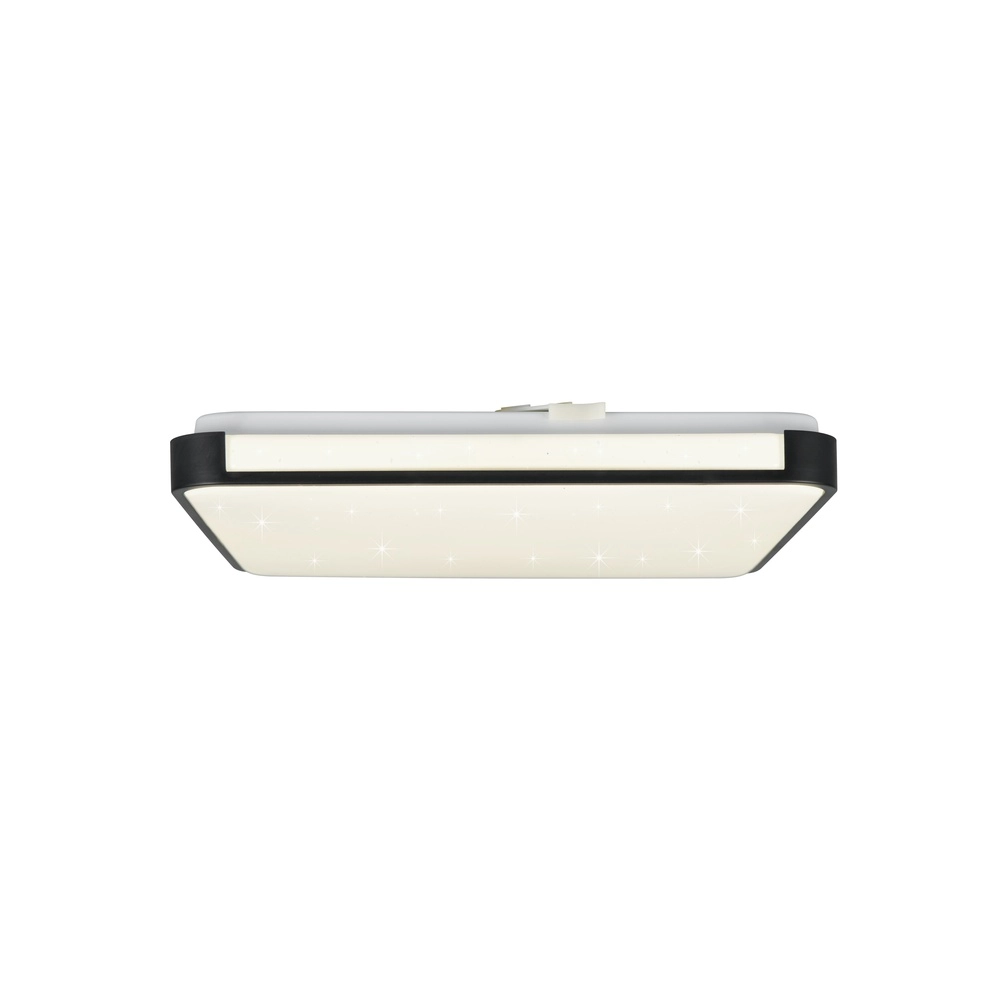 Lampe de plafond Relus Carré noir 27 x 27 cm Trio 4017807704716
