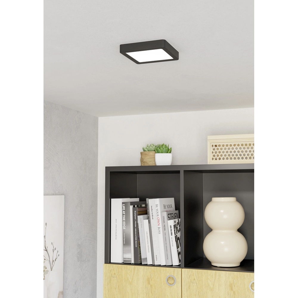 Lumière LED de plafond Fueva 6 Carré - Noir - 15x15cm Eglo 9008606330102