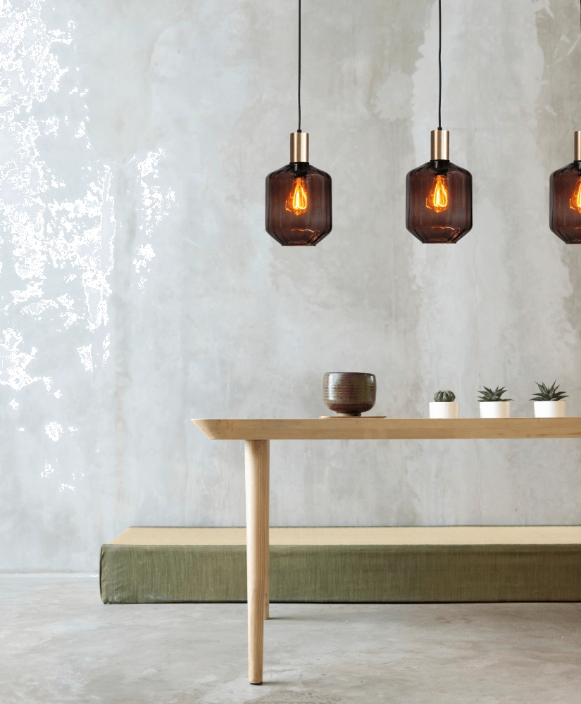 Lampe suspendue 3 lumières - dorée - Porto avec lunettes rouges Jagger - Ø 24cm Masterlight 8718121269658