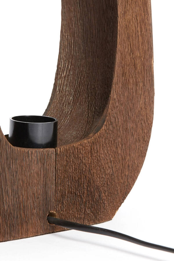 Lampe de table en bois foncé Kelafo 24 x 30 cm Light & Living 8717807691073