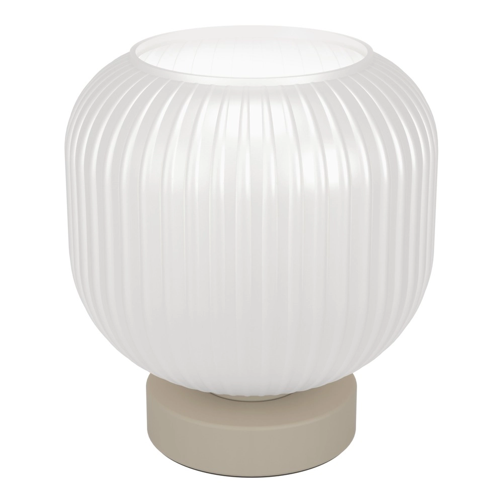 Lampe de table de conception Dasmina brun sable avec du blanc Ø 20 cm