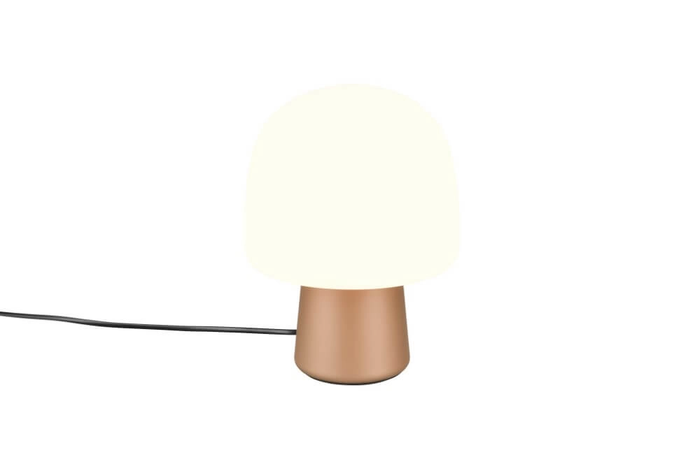 Lampe de table champignon Steen café avec verre blanc Lampe de table champignon Steen café avec verre blanc