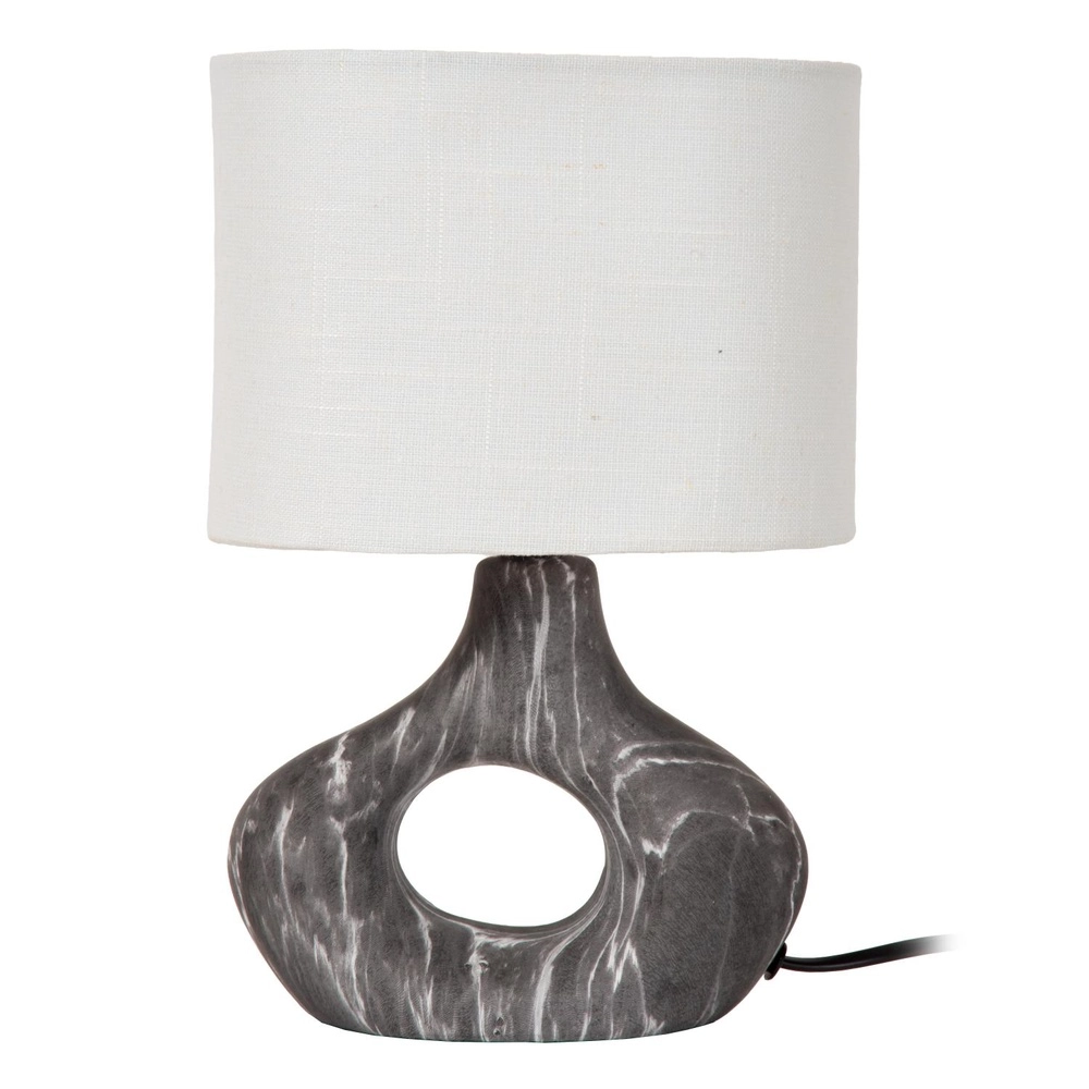 Lampe de table Tomeo Noir avec capuche blanche