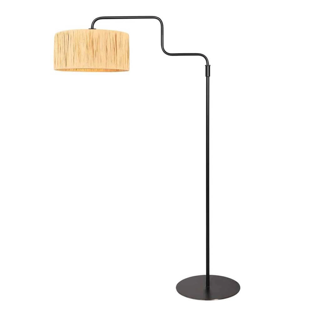 Lampadaire noir Bloeba avec capuche couleur paille Steinhauer 8712746177039