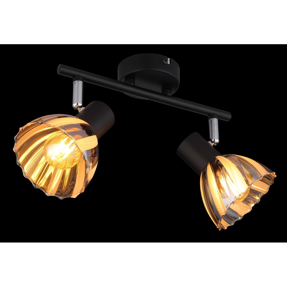 Lampe de plafond à deux lampes Zachery Noir Globo 9007371522507