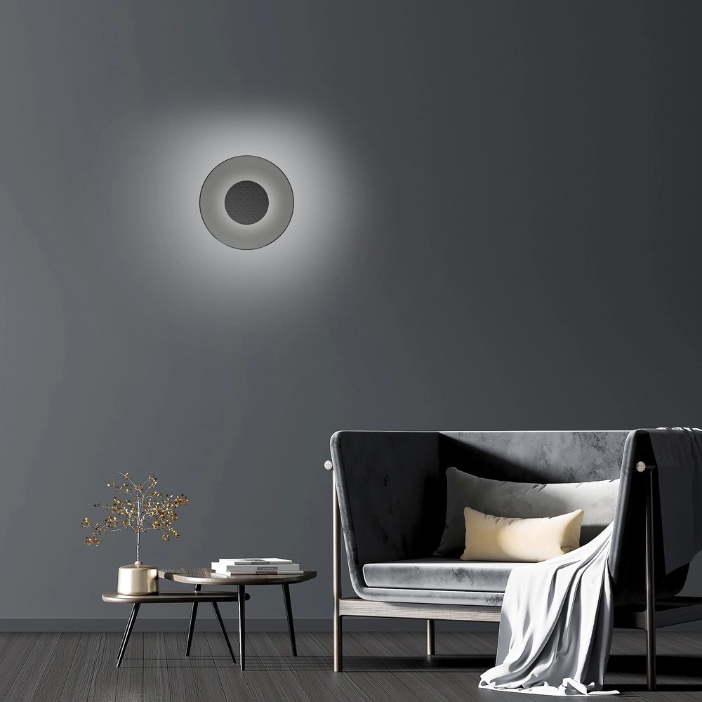 Lampe murale Pure Moon Ø 32cm - platine avec verre fumé Paul Neuhaus 4012248386354